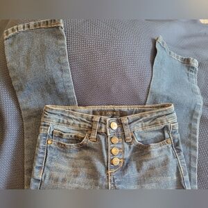 JOE'S blue jeans, button-up, metal buttons flair bottom,5 pocket. Unisex Size 6